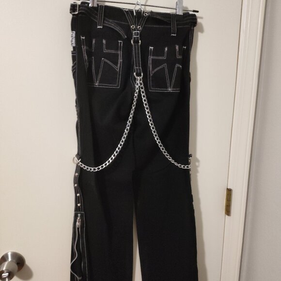 Size 0 - Black w/ White Stitching Tripp NYC Pants - Picture 3 of 4